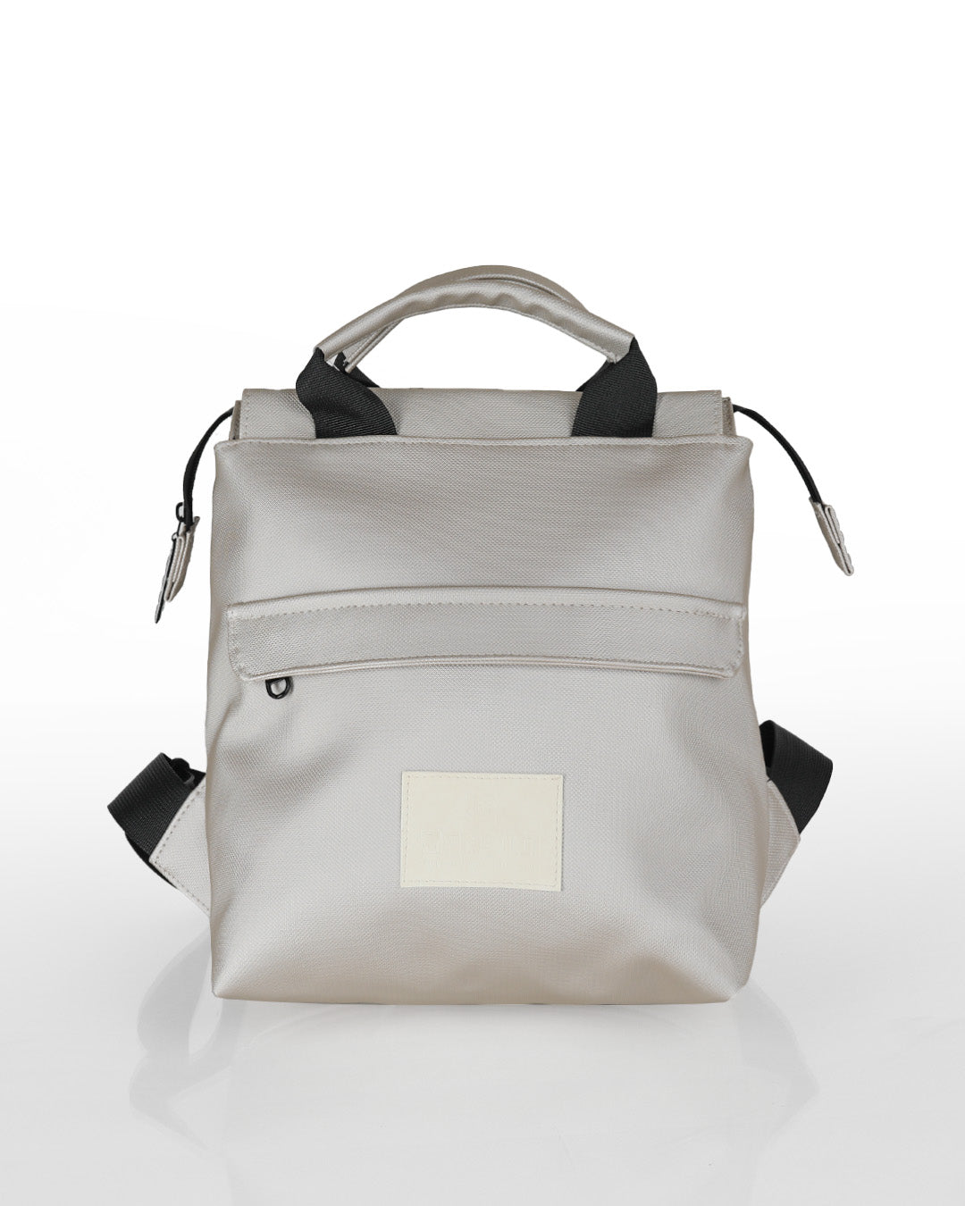 תיק גב קטן מיני מדריד כסף בהיר -  מבט חזיתי