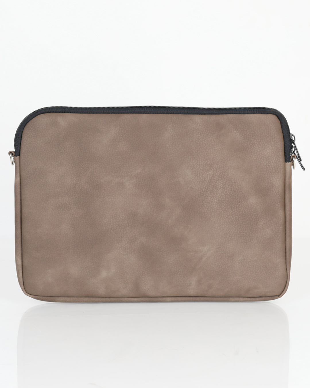 החלק האחורי של כיסוי המחשב 15.6 - 16 אינץ׳ קפה זמש - מראה נקי ומעוצב, קייס לפטופ מרופד ומגן.