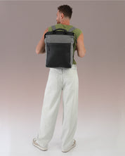 תיק גב מילאנו בינגו ושחור דמוי עור, תיק למחשב עד 16״ על גב של דוגמן, תיק מרופד למחשב נייד תיק גב ללפטופ, מושלם ללימודים ולעבודה, תיק לסטודנטים, תיק גב לגבר