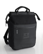 תיק גב שחור דגם מילאנו של זנדיגי - תיק למחשב נייד עד 14 אינץ' עם תא קדמי ורוכסן, בעיצוב קלאסי ומינימליסטי, עשוי קנבס ודמוי עור איכותי