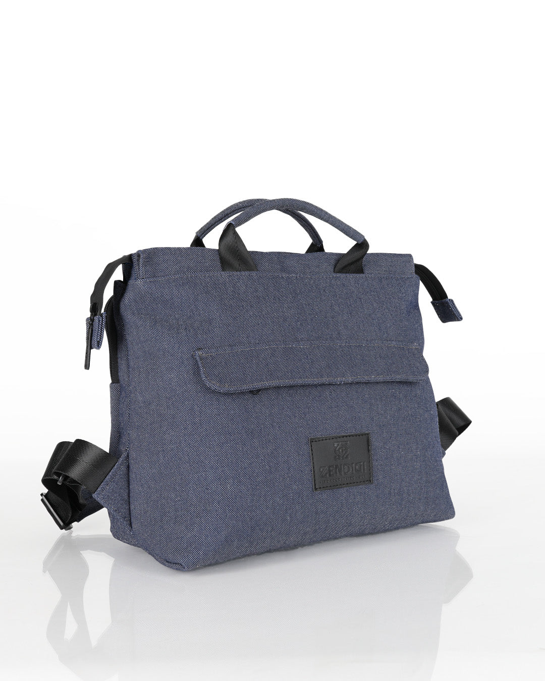 תיק גב מדריד ג׳ינס למחשב 14 אינץ', יומיומי, אורבני, טבעוני. מושלם לעבודה, לימודים, נסיעות ושימוש יומיומי – עם תא שהוא כיסוי מרופד ללפטופ ונוחות מקסימלית.