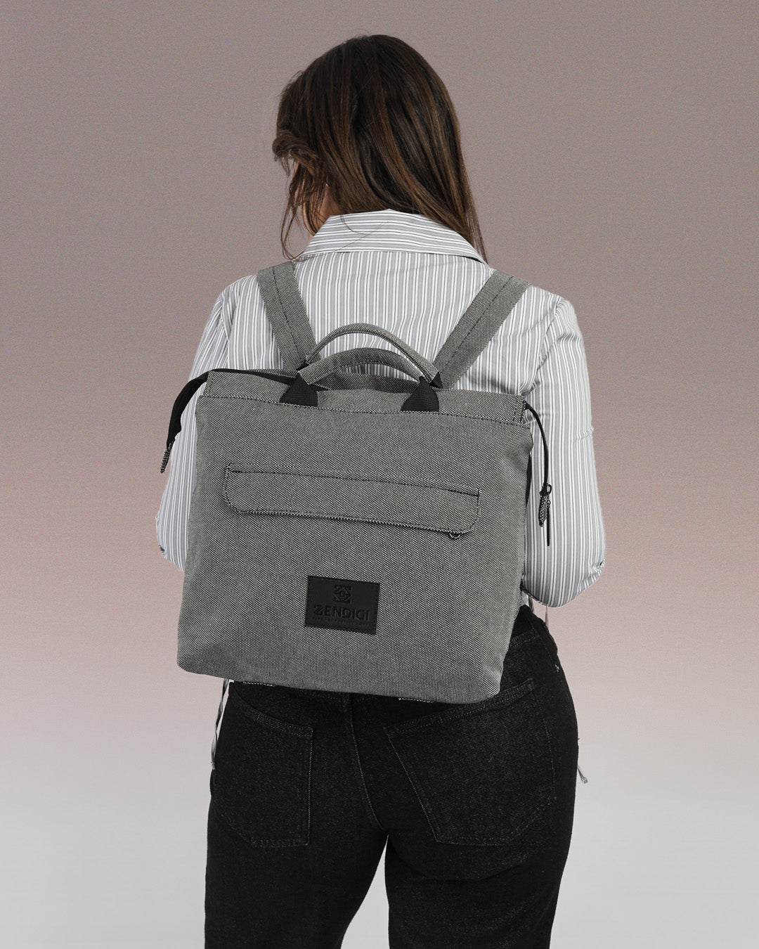 תיק גב בעיצוב מינימליסטי למחשב נייד, טבעוני, איכותי, בצבע אפור בינגו, מושלם לעיר, משרד, אוניברסיטה או טיולים