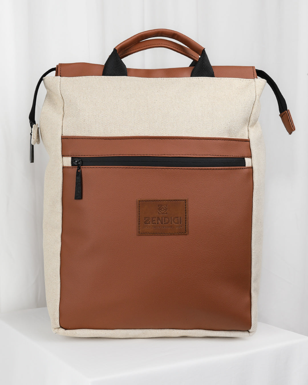 Beige Canvas & Brown Milano