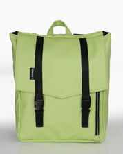 תיק גב טבעוני טוקיו ירוק ליים מבית ZENDIGI - עיצוב נקי וחכם עם רוכסן צדדי נגיש, תא למחשב נייד ותאים פנימיים מאורגנים. מושלם לסטודנטים, לעבודה או לנסיעות.