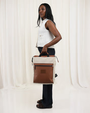 Beige Canvas & Brown Milano