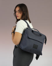 תיק גב למחשב נייד טבעוני לנשים ולגברים ג׳ינס, עיצוב ישראלי נקי, תיק למשרד או ללימודים, נוח יומיומי ומתאים לסטודנטים