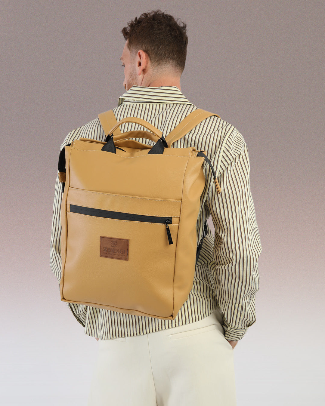 תיק גב מילאנו קאמל, תיק למחשב עד 16״ על גב של דוגמן, תיק מרופד למחשב נייד תיק גב ללפטופ, מושלם ללימודים ולעבודה, תיק לסטודנטים, תיק גב לגבר