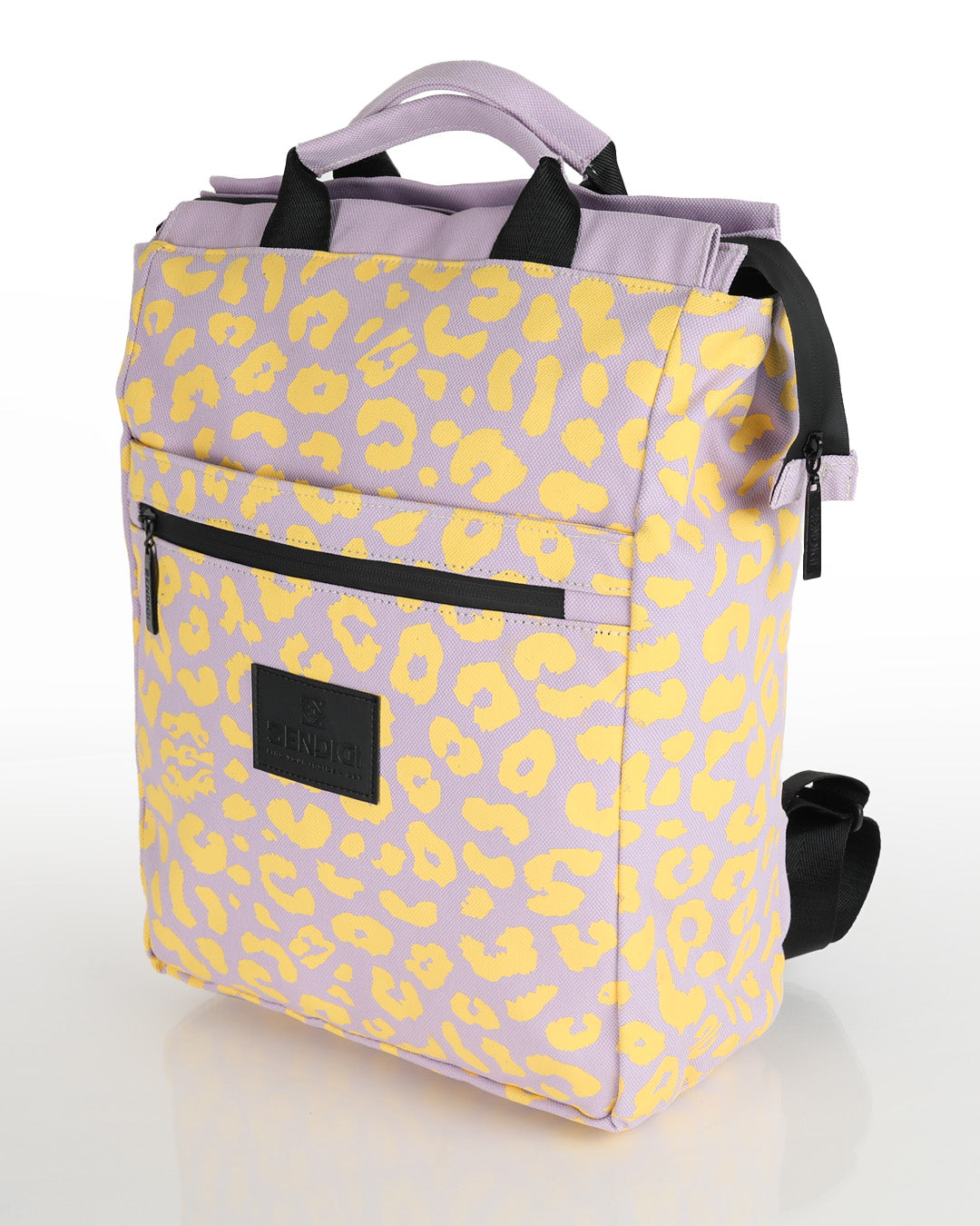 מילאנו מנומר סגול צהוב - תיק גב טבעוני לסטודנטים ולעבודה יומיומית