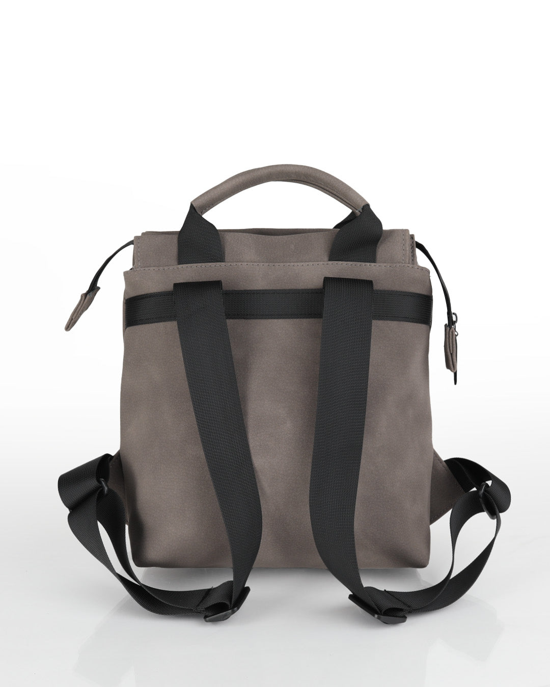 תיק הגב מיני מדריד קפה אפור זמש עם רצועות מתכווננות לנשיאה נוחה - תיק גב לאישה