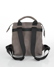 תיק הגב מיני מדריד קפה אפור זמש עם רצועות מתכווננות לנשיאה נוחה - תיק גב לאישה