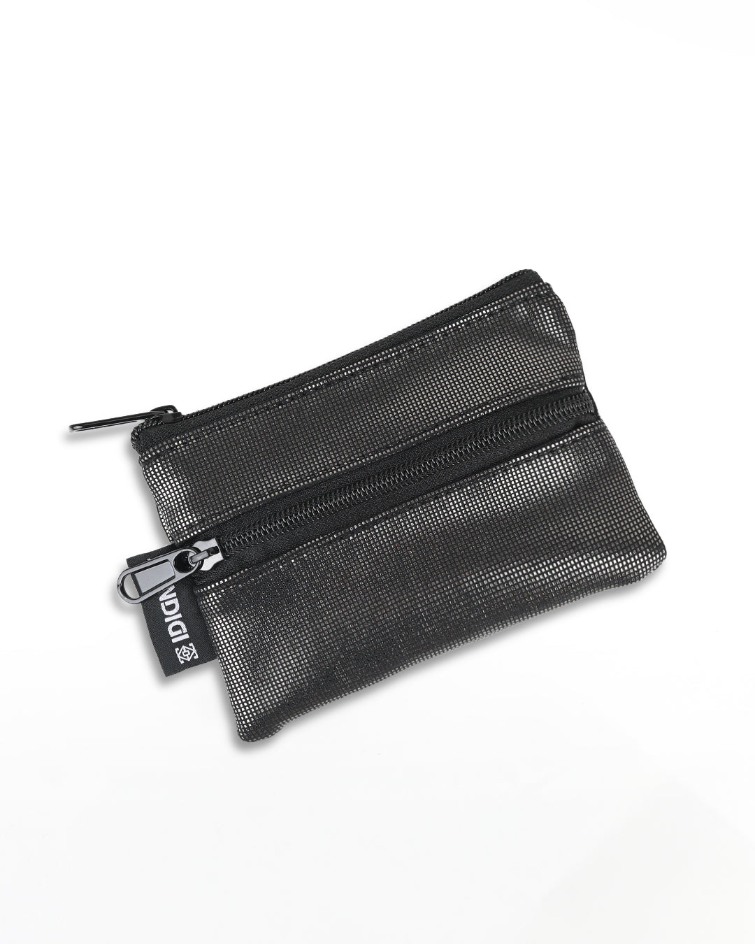 ארנק טבעוני קטן דאבל ביג׳י כסף דיסקו, תא אחד לכרטיסי אשראי ומזומן ותא קטן למטבעות 