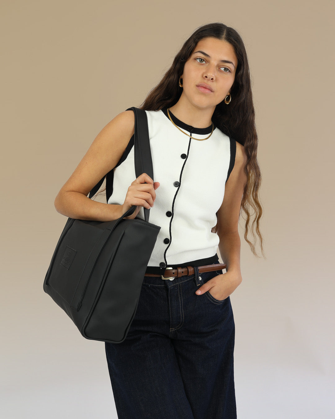 תיק צד שחור קלאסי ללפטופ, תיק צד ללימודים ולאוניברסיטה, תיק מושלם לעבודה במשרד לחדר מהבוקר עד הערב, תיק צד של זנדיגי.