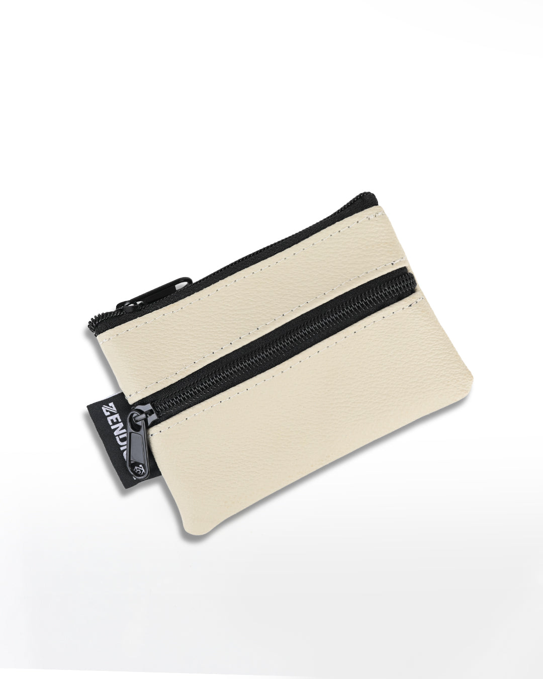 ארנק טבעוני קטן דאבל ביג׳י קרם, תא אחד לכרטיסי אשראי ומזומן ותא קטן למטבעות 