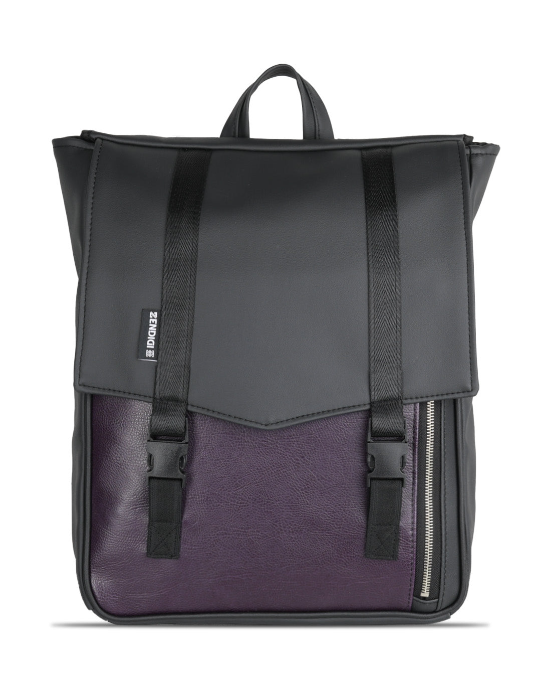 תיק גב לנשים | תיק לגברים | תיק גב למחשב | תיק ללפטופ | תיק טבעוני | תיק גב | תיק 
 לעבודה | תיק ללימודים | תיק סטודנטים תיק גב שחור וסגול כהה תצוגה פרונטלית של התיק