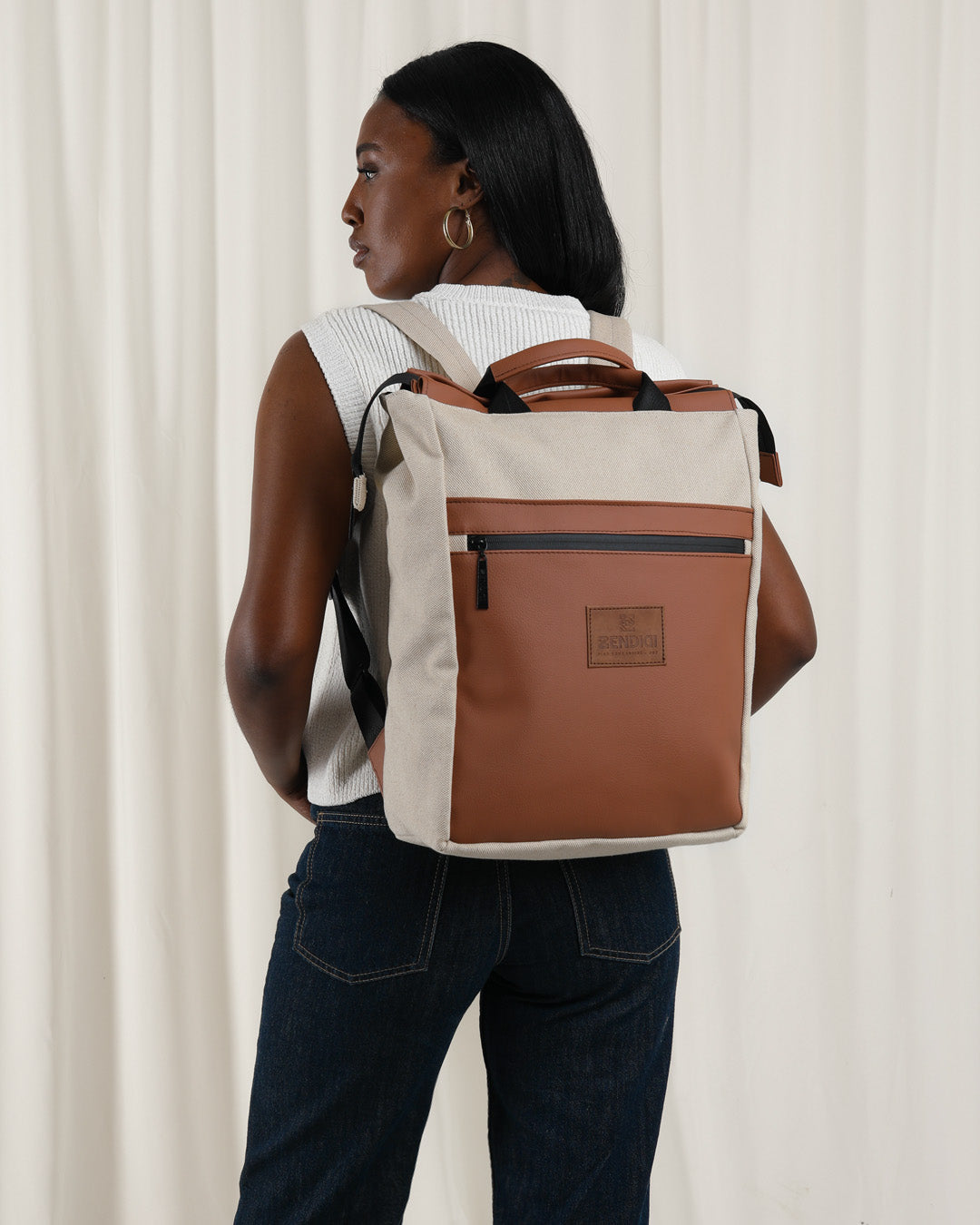 Beige Canvas & Brown Milano