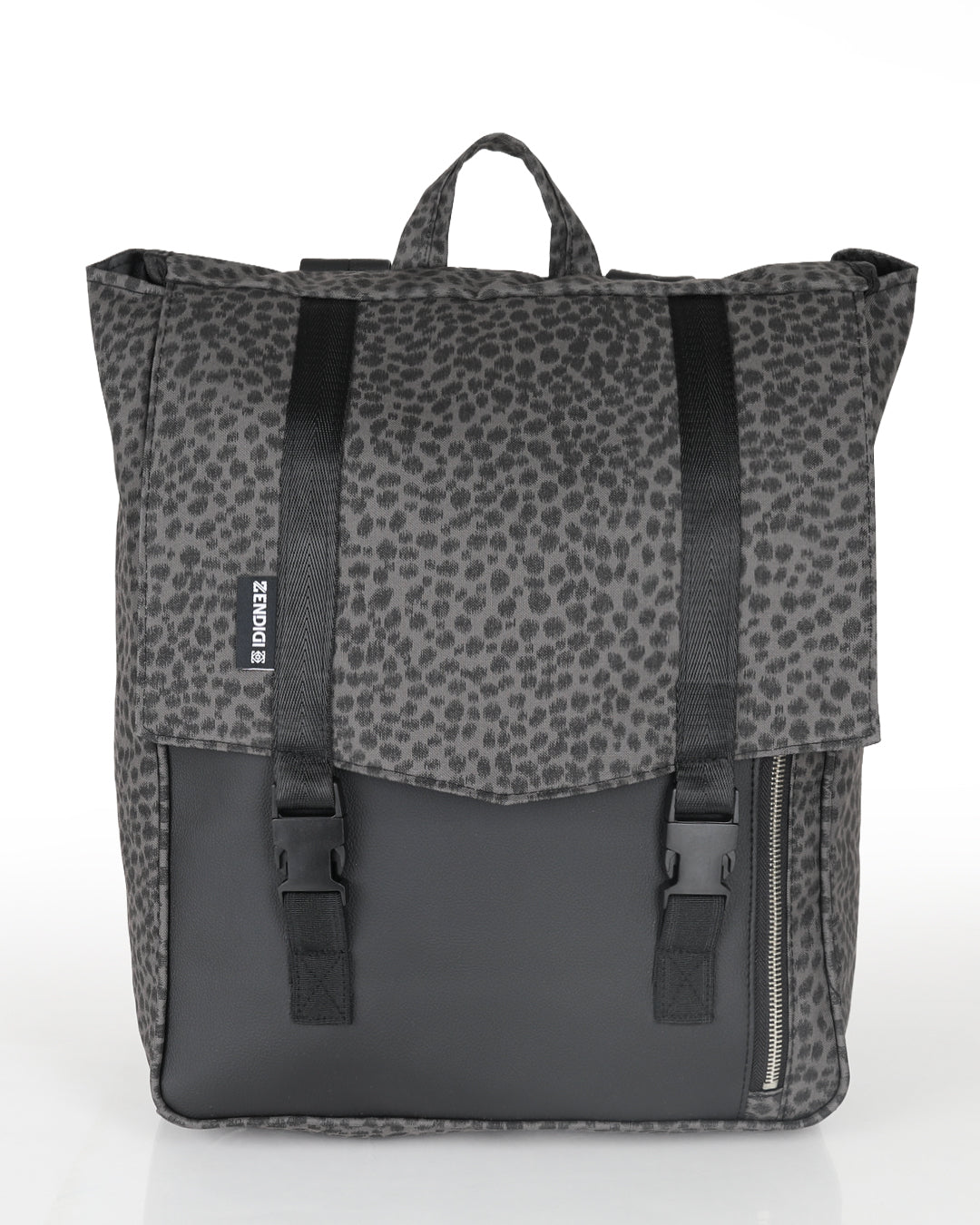 תיק גב טוקיו אפור מנומר של זנדיגי - תיק גב למחשב נייד עד 16 אינץ׳ בעיצוב אורבני קלאסי, תא רוכסן קדמי ובד טבעוני עמיד