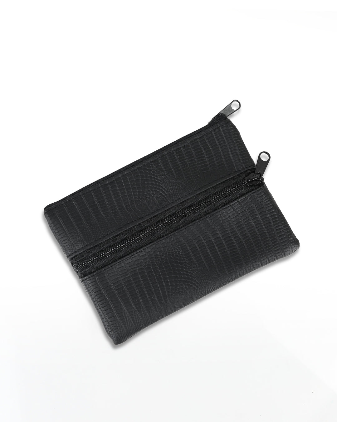 ארנק טבעוני שני תאים צוקו שחור רוקו, קייס טבק מעוצב בעבודת יד.