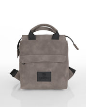 תיק גב קטן מיני מדריד קפה אפור זמש -  מבט חזיתי